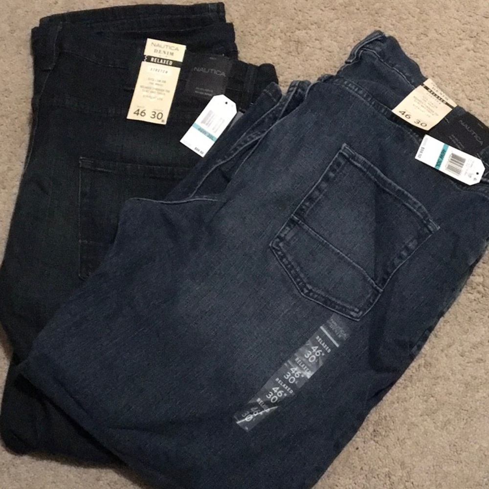 2 pair mens Nautica Relaxed fit Jeans 46x30